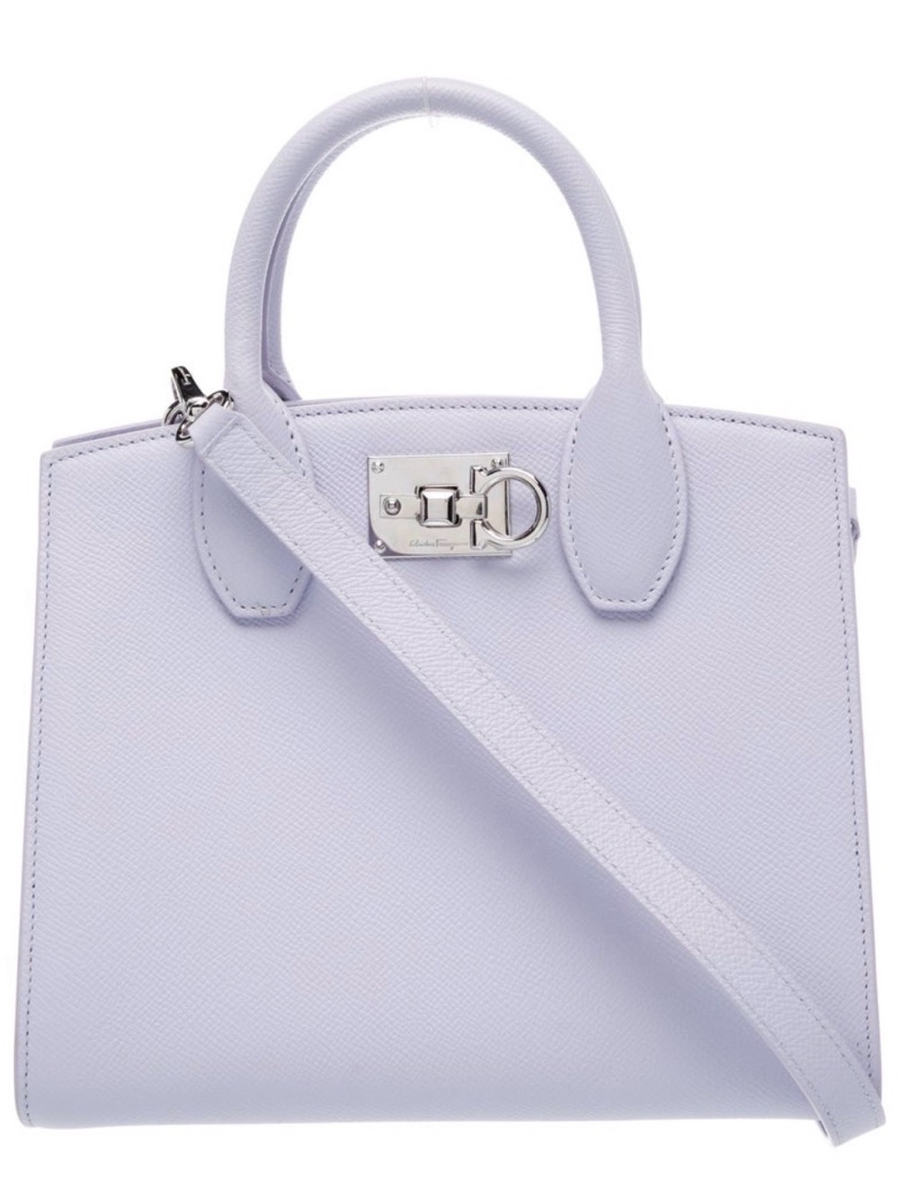 Salvatore Ferragamo Lilac Leather Top-Handle Satchel with Strap